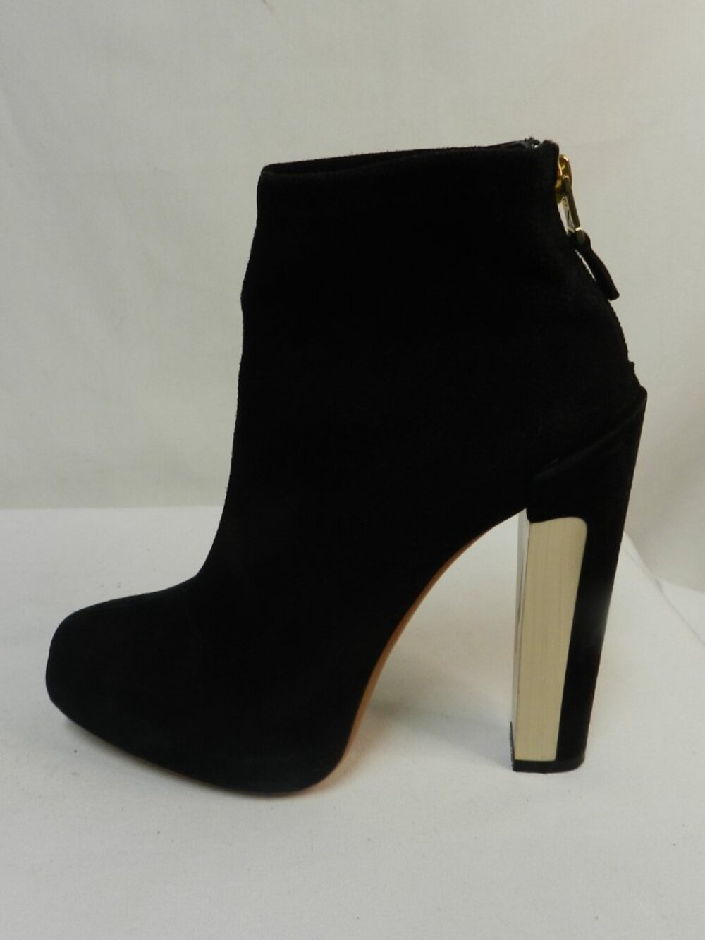 Brian Atwood Edeline Suede platform ankle zip booties shooties boots Italy Sz 8